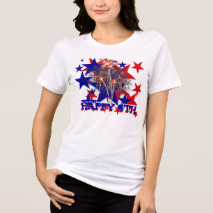 Lycklig 4 juli Stars Shirt - Tee Shirt