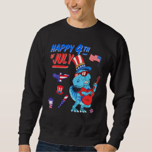 Lycklig 4 juli t Rex Dino Dinosaur Baby Småbarn Lång Ärmad Tröja