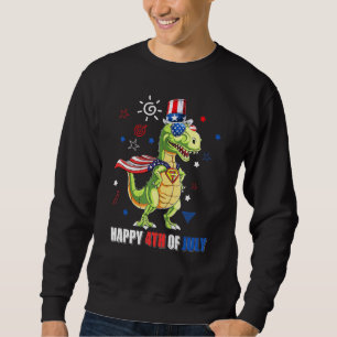 Lycklig 4 juli T Rex Patriotic Småbarn Boys Kid Lång Ärmad Tröja