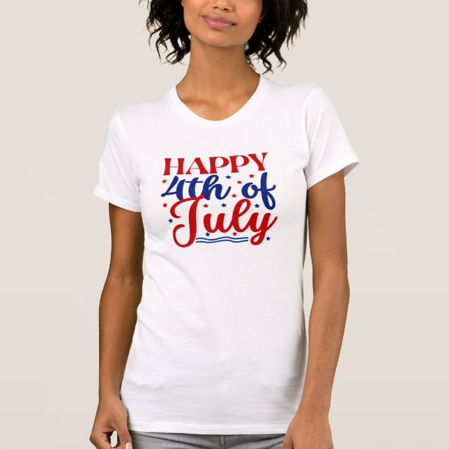 Lycklig 4 juli t shirt (Framsida)