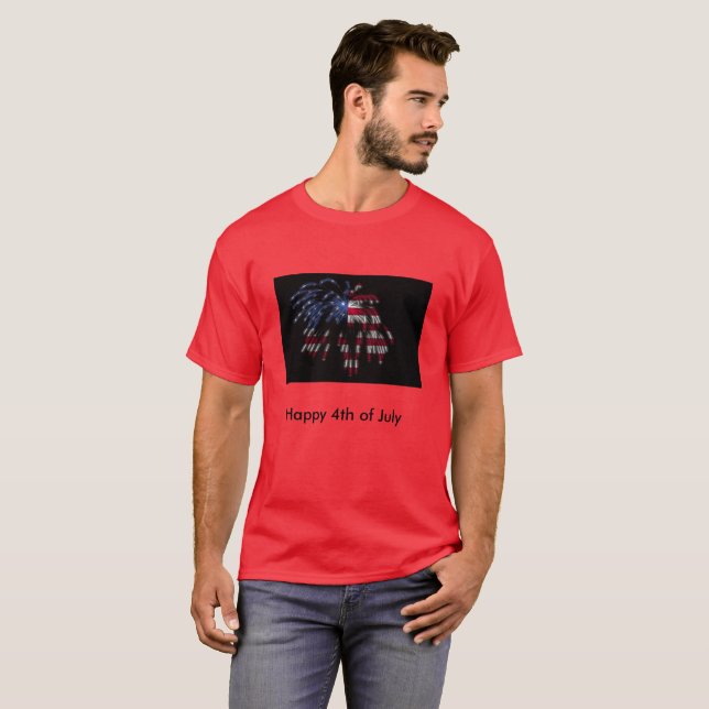 Lycklig 4 juli t shirt (Hel framsida)