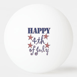 Lycklig 4 juli-typografin i Stars och stripes Pingisboll