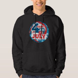 Lycklig 4 juli-USA flagga Färg Hoodie