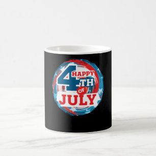 Lycklig 4 juli-USA flagga Färg Kaffemugg