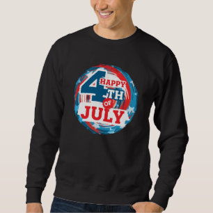 Lycklig 4 juli-USA flagga Färg Lång Ärmad Tröja