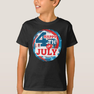 Lycklig 4 juli-USA flagga Färg T Shirt