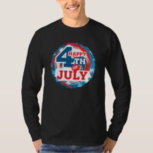 Lycklig 4 juli-USA flagga Färg T Shirt
