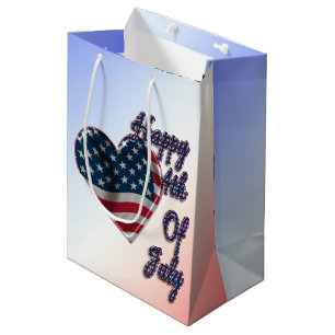 Lycklig 4 juli USA flagga Heart