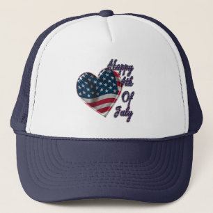 Lycklig 4 juli USA flagga Heart Keps