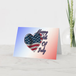 Lycklig 4 juli USA flagga Heart Kort