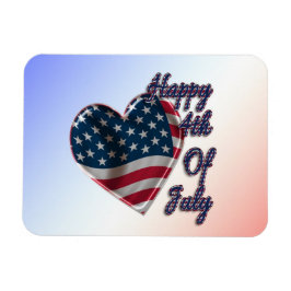 Lycklig 4 juli USA flagga Heart Magnet