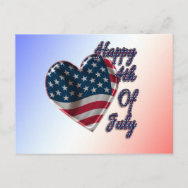 Lycklig 4 juli USA flagga Heart Vykort