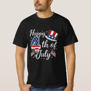 Lycklig 4 juli USA flagga Patriotic T Shirt
