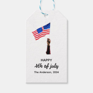 Lycklig 4 juli USA Independence day Presentetikett