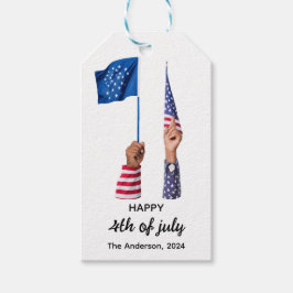 Lycklig 4 juli USA Independence day Presentetikett