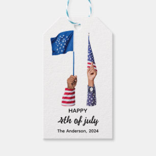 Lycklig 4 juli USA Independence day Presentetikett