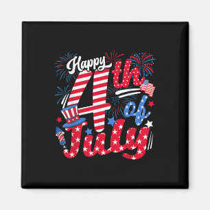 Lycklig 4 juli USA USA Flagga 4 juli 2011 Magnet