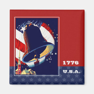 Lycklig 4 juli. Vintage Liberty Bell Magnet
