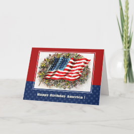 Lycklig 4 juli. Vintage USA flagga Kort