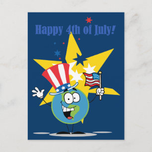Lycklig 4 juli vykort