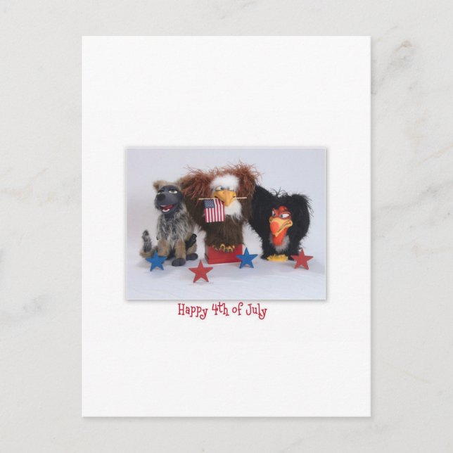 Lycklig 4 juli!!!!! vykort (Framsida)