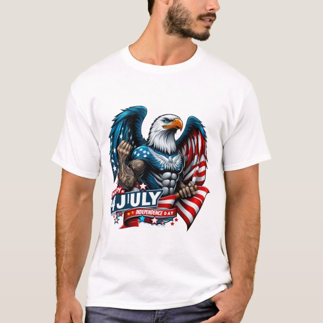 Lycklig 4 JULY T-shirt (Framsida)