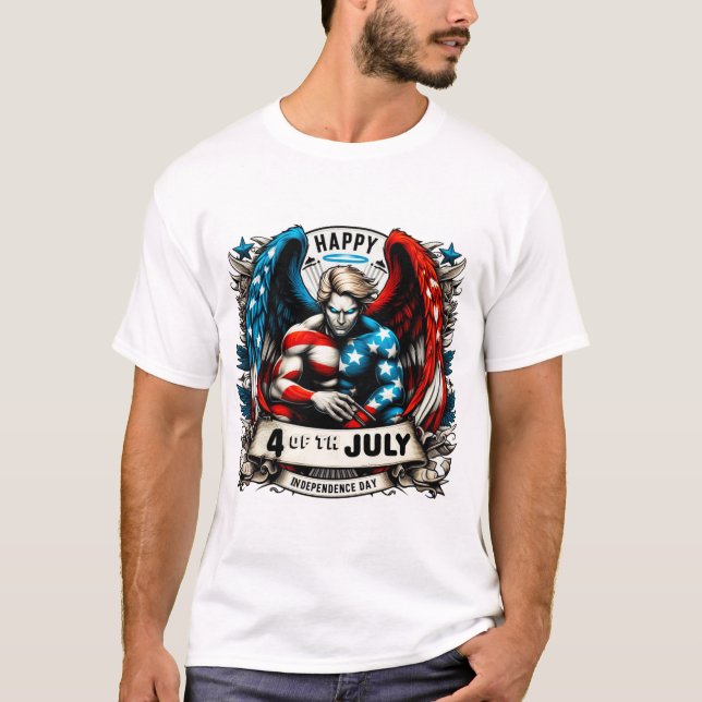 Lycklig 4 JULY T-shirt (Framsida)