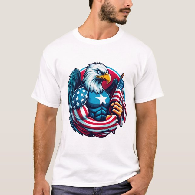 Lycklig 4 JULY T-shirt (Framsida)