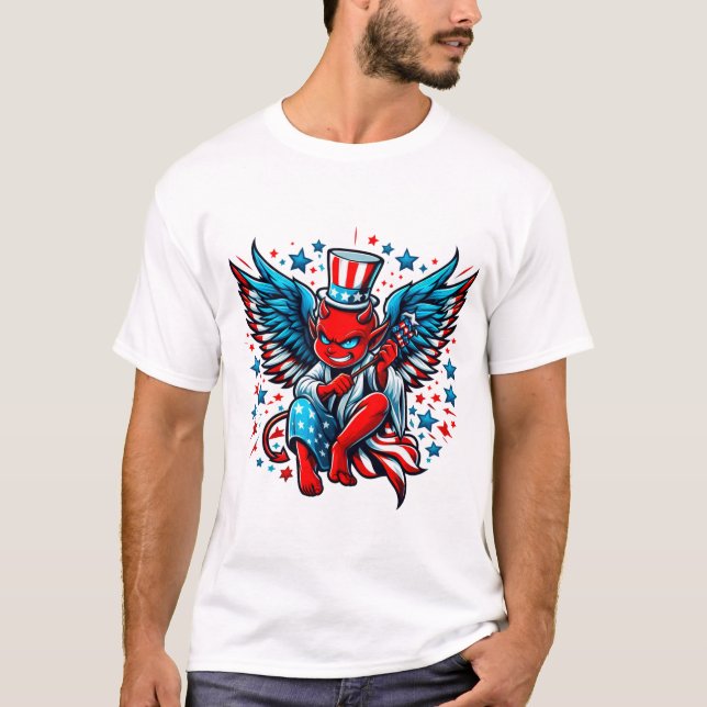 Lycklig 4 JULY T-shirt (Framsida)
