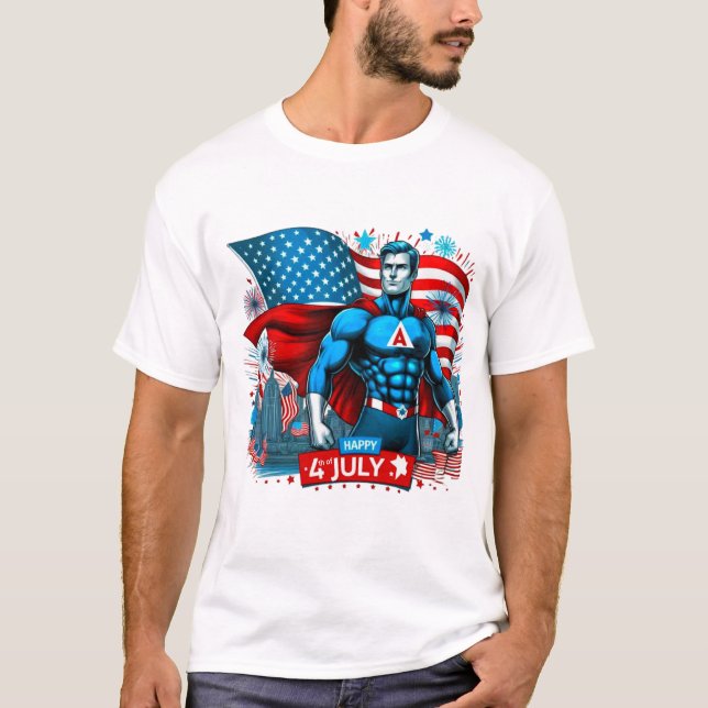 Lycklig 4 JULY T-shirt (Framsida)