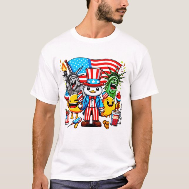 Lycklig 4 JULY T-shirt (Framsida)