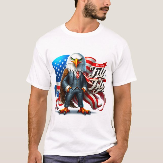 Lycklig 4 JULY T-shirt (Framsida)