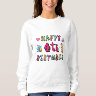 Lycklig 4e födelsedagen 4 år b dag önskemål t shirt