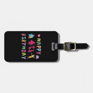 Lycklig 4e födelsedagen. 4 år per dag. bagagebricka