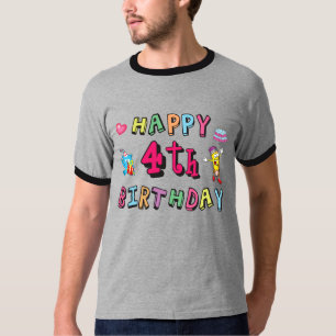 Lycklig 4e födelsedagen. 4 år per dag. t shirt