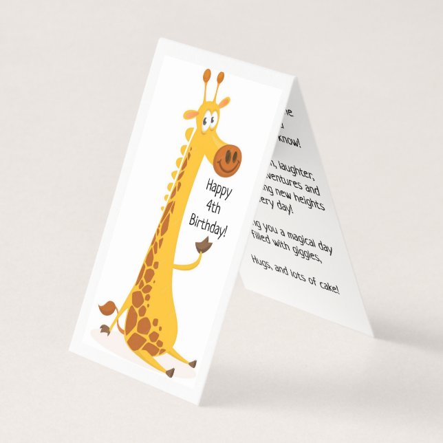 Lycklig 4e födelsedagen - Barneskort Kort (Framsida)