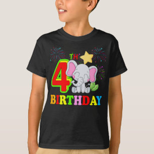 Lycklig 4e födelsedagen Boy Baby Elephant Kid - fy T Shirt