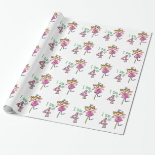 Lycklig 4e födelsedagenflicka (den rosa presentpapper