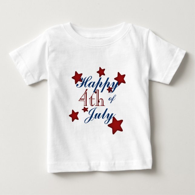 Lycklig 4th av den Juli tshirten Tee (Framsida)