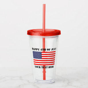 Lycklig 4th av den patriotiska amerikanska flaggan take away mugg