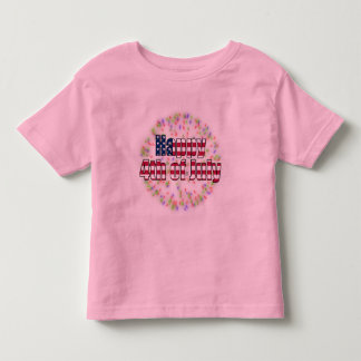 Lycklig 4th av T-tröja för Ringer för Juli T-shirt