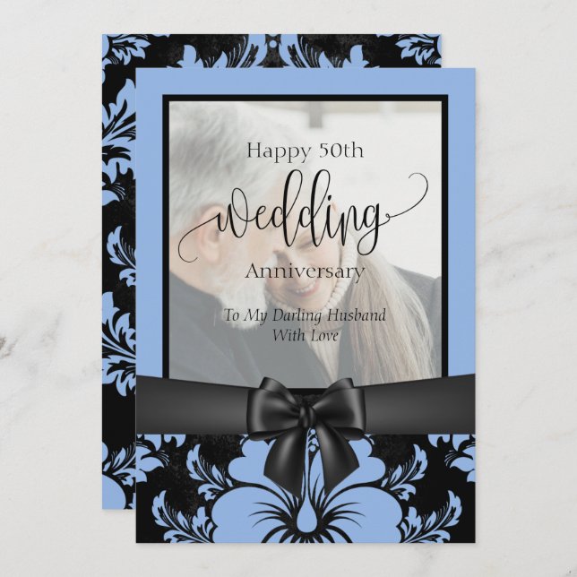 Lycklig 50-årsdag för bröllopet traditionell foto  inbjudningar (Fram/baksida)