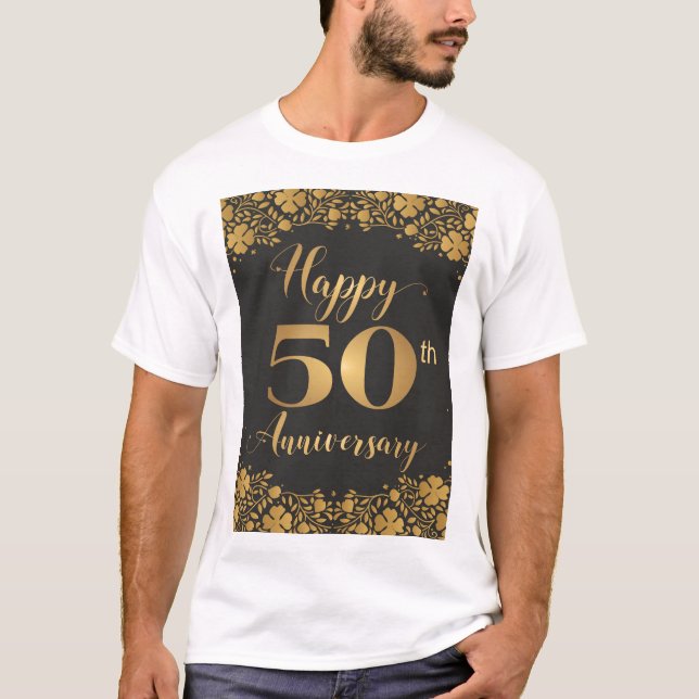 Lycklig 50-årsdagen Golden Bröllop Jubliclee T Shirt (Framsida)
