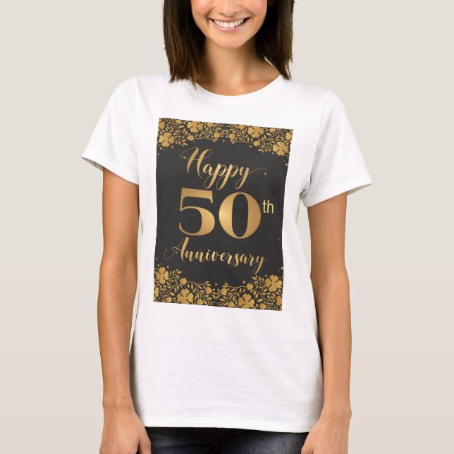 Lycklig 50-årsdagen Golden Bröllop Jubliclee T Shirt (Framsida)