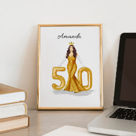 lycklig 50-årsdagen poster