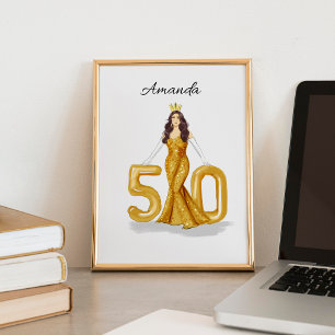 lycklig 50-årsdagen poster