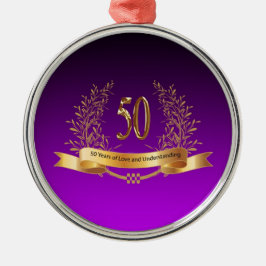 Lycklig 50:e årsdagen av jubileumsgåvor från Bröll Julgransprydnad Metall