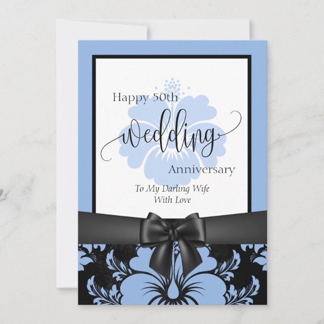Lycklig 50:e årsdagen för bröllop, traditionellt f inbjudningar (Framsida)