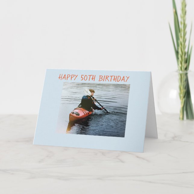 LYCKLIG "50:e" BIRTHDAY OCH ENJY DIN DAG Kort (Framsida)