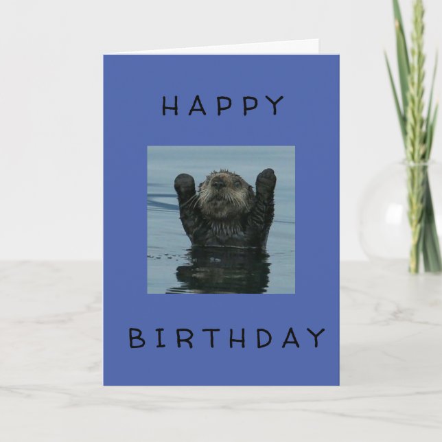 ***LYCKLIG 50:e BIRTHDAY*** SAYS COOLA OTTER Card Kort (Framsida)